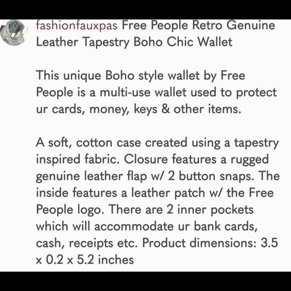 π¨ Free People Boho Embroidered Repurposed vtg banjara hippie Wallet card case - Picture 3 of 11